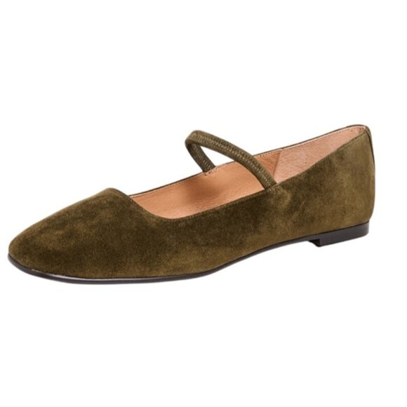 Madewell Olive Green Suede Flats - Picture 4 of 8